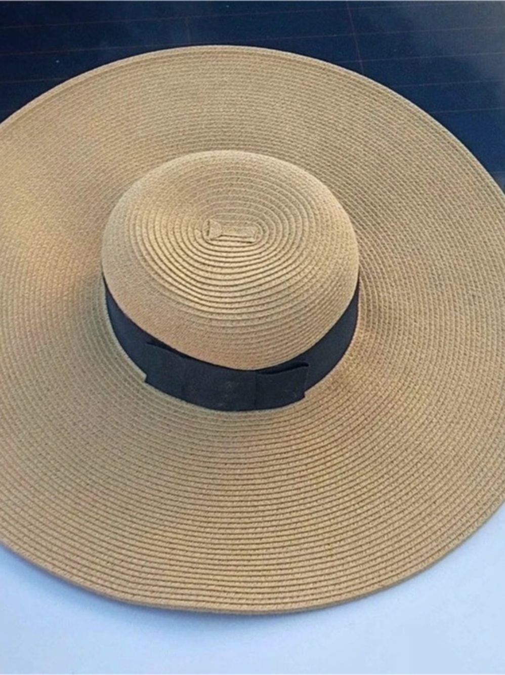 San Diego Hat Company Large Brim Ribbon Braid Hat Brown & Blue